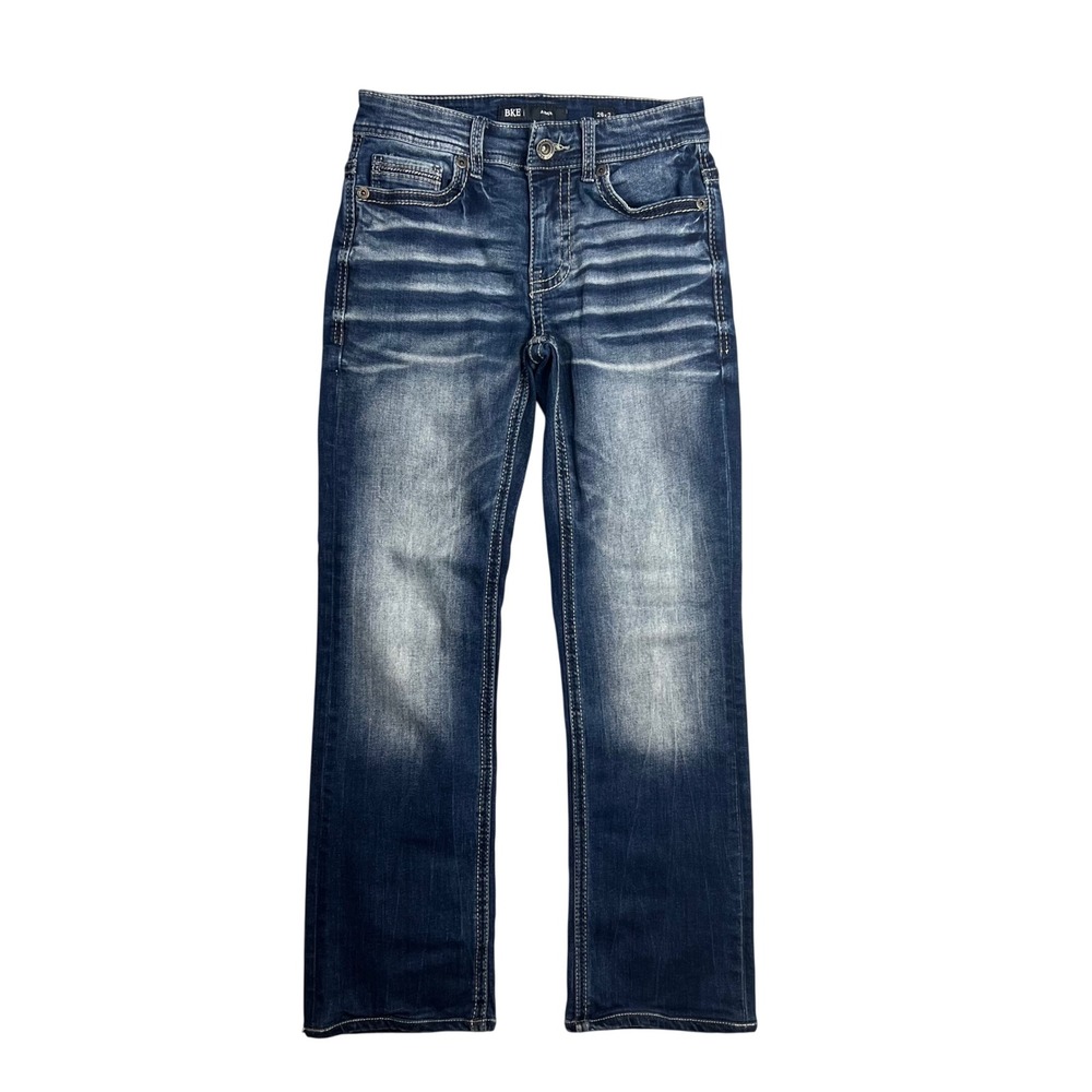 BKE‎ Aiden Bootcut Jeans Mens 26 x 26.5 Thick Stitch Faded Western Boot
